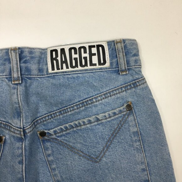 THE RAGGED PRIEST 5 Pocket Light Wash Black White Checks Ripped/Distressed Jeans - Picture 10 of 13
